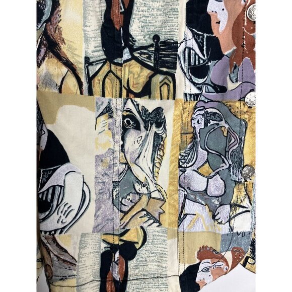 CJ Banks Women's Abstract Art Print Picasso Jacket Top Size X 14W - Picture 3 of 8